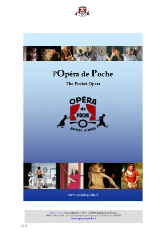 l O  O O pra de pra de P P oche  P  l  l  pra de  oche  oche  The Pocket Opera  The
