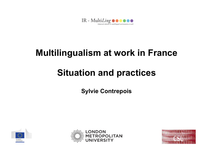 multilingualism at work in france situation and practices