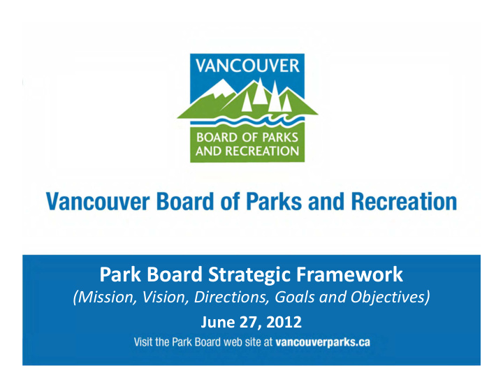 park board strategic framework