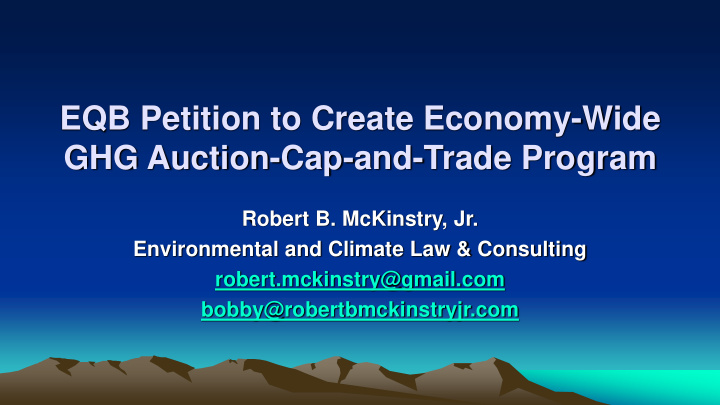 ghg auction cap and trade program