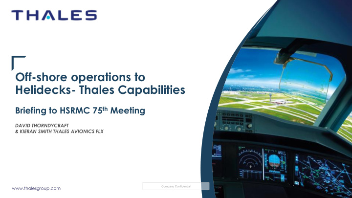 off shore operations to helidecks thales capabilities