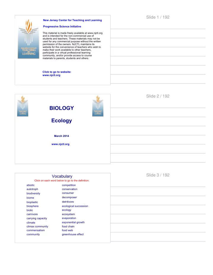 biology ecology