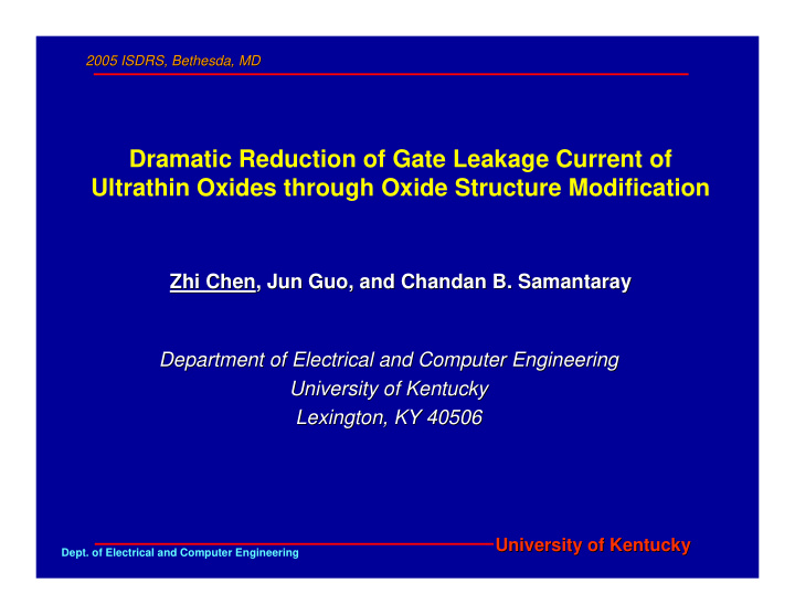 dramatic reduction of gate leakage current of ultrathin