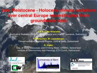 groundwater data  J.A. Corcho Alvarado  Institute of Radiation Physics, Univ. Hospital and Univ. of