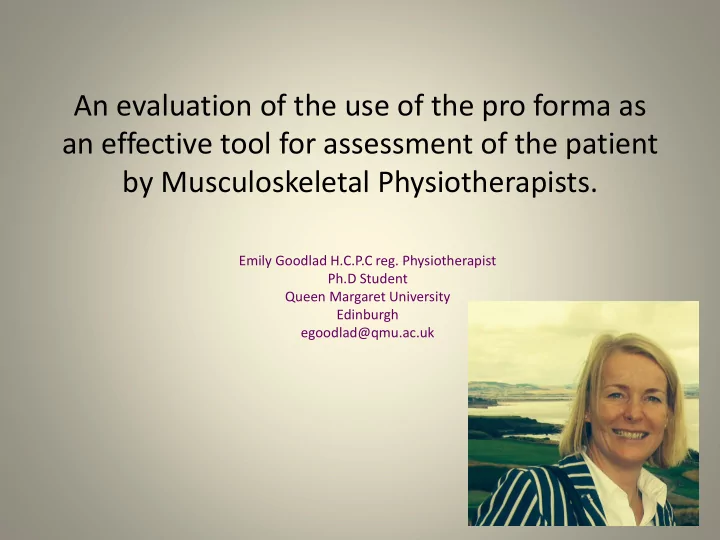 an effective tool for assessment of the patient