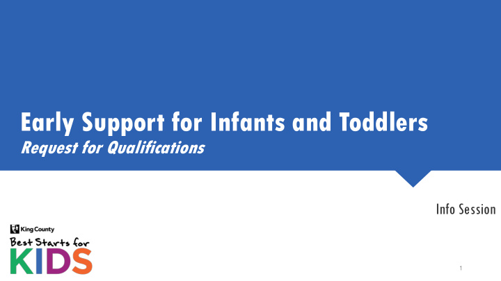 early support for infants and toddlers