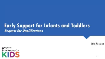 Early Support for Infants and Toddlers  Request for Qualifications  Info Session  1  Best Starts
