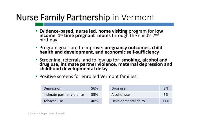 nurse family partnership in vermont