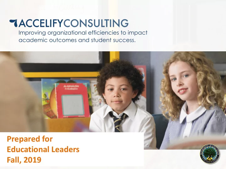 prepared for educational leaders fall 2019 history