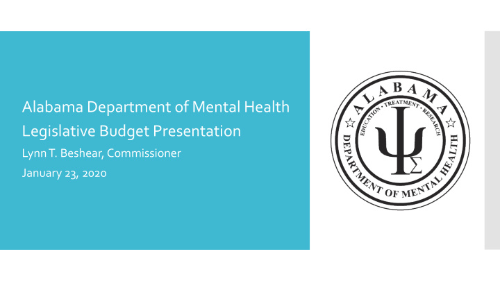 alabama department of mental health legislative budget