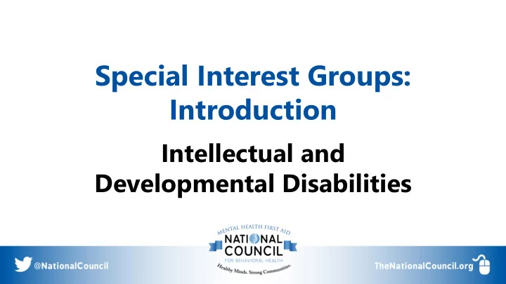 special interest groups introduction