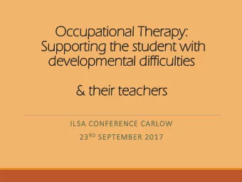 developmental difficulties  &amp; &amp; their teachers  ILSA CONFERENCE CARLOW 23 RD RD SEPTEMBER