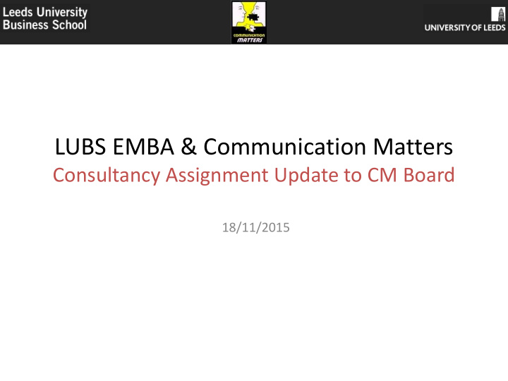 lubs emba amp communication matters