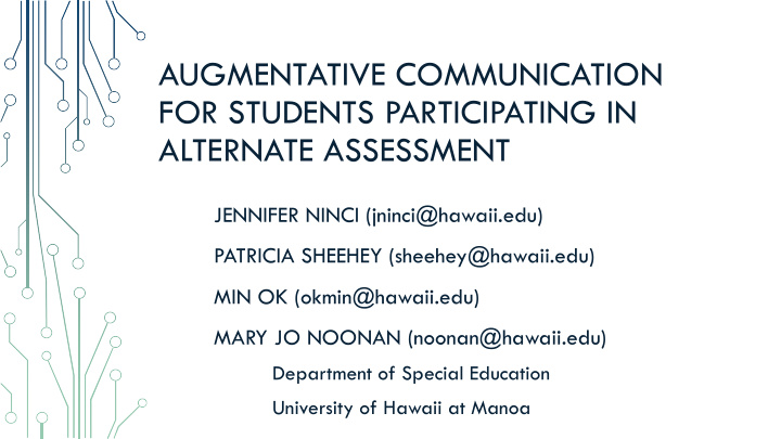 augmentative communication for students participating in