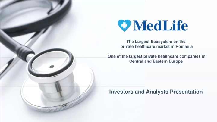 investors and analysts presentation legal disclaimer