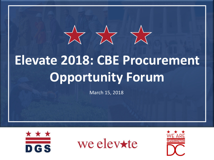 elevate 2018 cbe procurement opportunity forum
