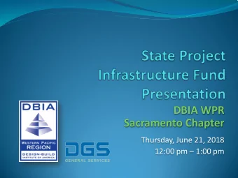 DBIA WPR  Sacramento Chapter  Thursday, June 21, 2018  12:00 pm  1:00 pm  Welcome  Mr. Michael
