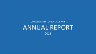 ANNUAL REPORT  2018  A CATLYST FOR  CREATIVE  GREATNESS ANNUAL REPORT 2018  A CATALYST FOR