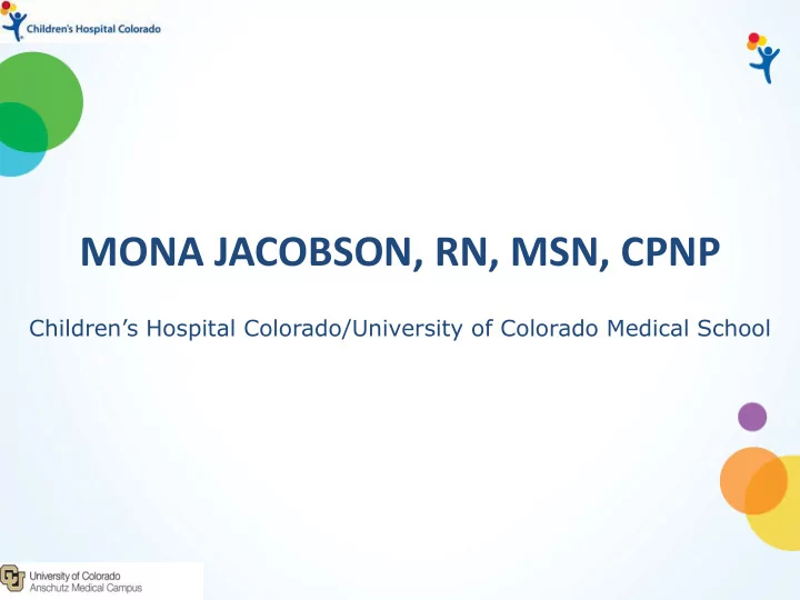 mona jacobson rn msn cpnp