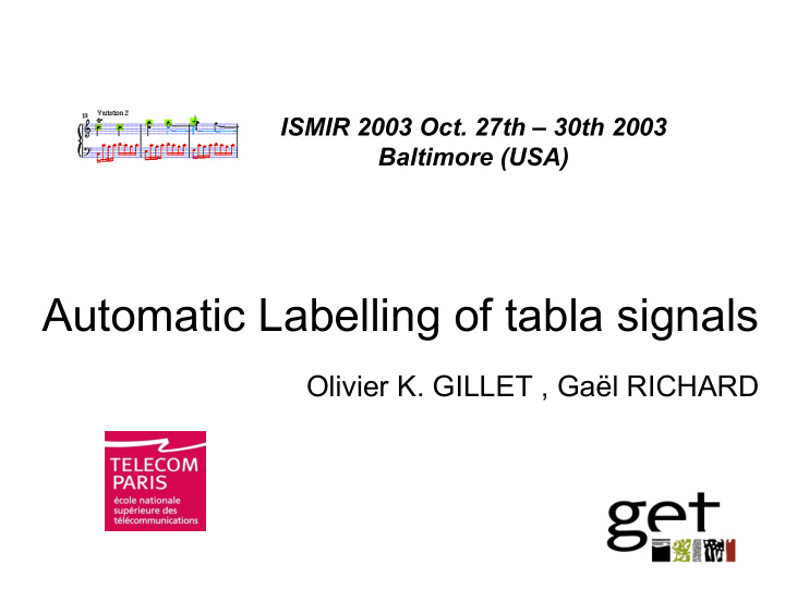 automatic labelling of tabla signals