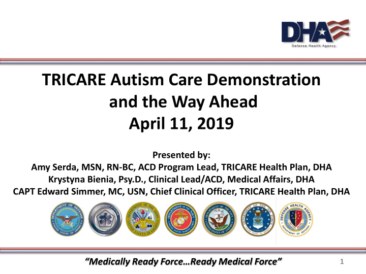 tricare autism care demonstration and the way ahead april