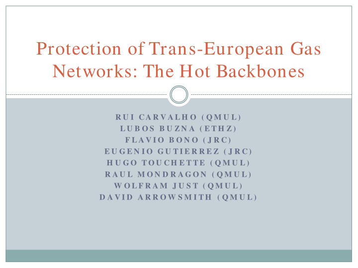 protection of trans european gas networks the hot