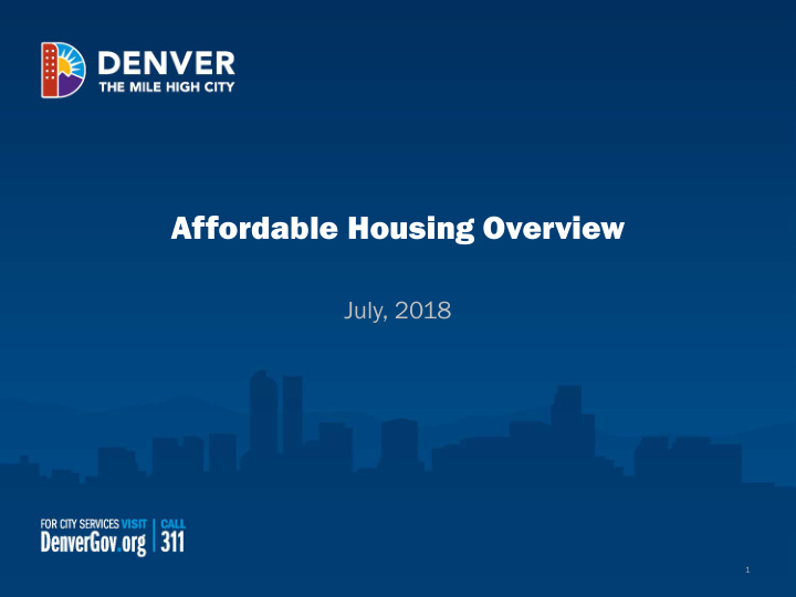 affordable housing overview