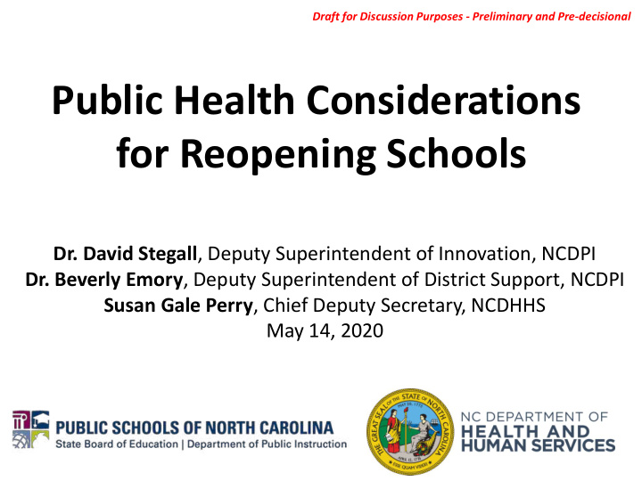 public health considerations for reopening schools