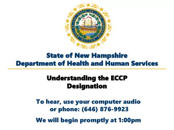 State  State of  of New Hampsh  New Hampshire  ire  Depar  Departme  tment  nt of Health a  of