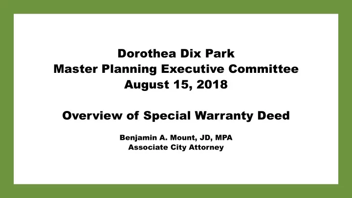 master planning executive committee