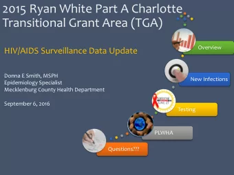 2015 Ryan White Part A Charlotte  Transitional Grant Area (TGA)  Overview  HIV/AIDS Surveillance