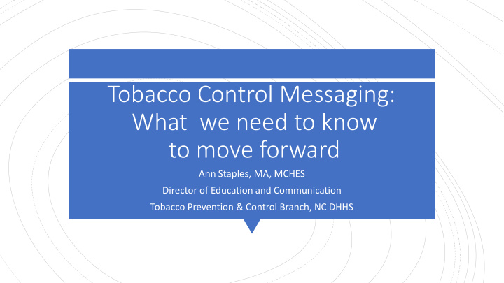 tobacco control messaging