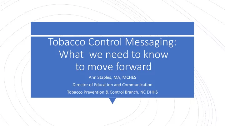 tobacco control messaging