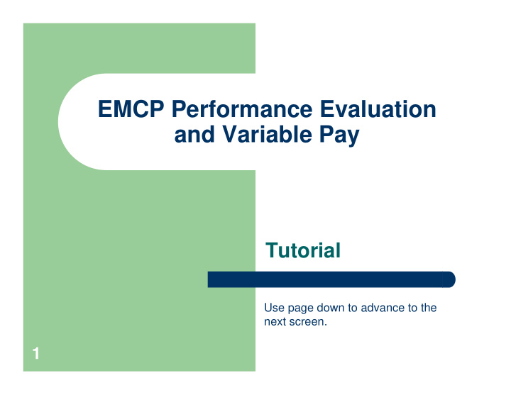 emcp performance evaluation and variable pay
