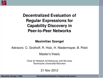 Decentralized Evaluation of  Regular Expressions for  Capability Discovery in  Peer-to-Peer