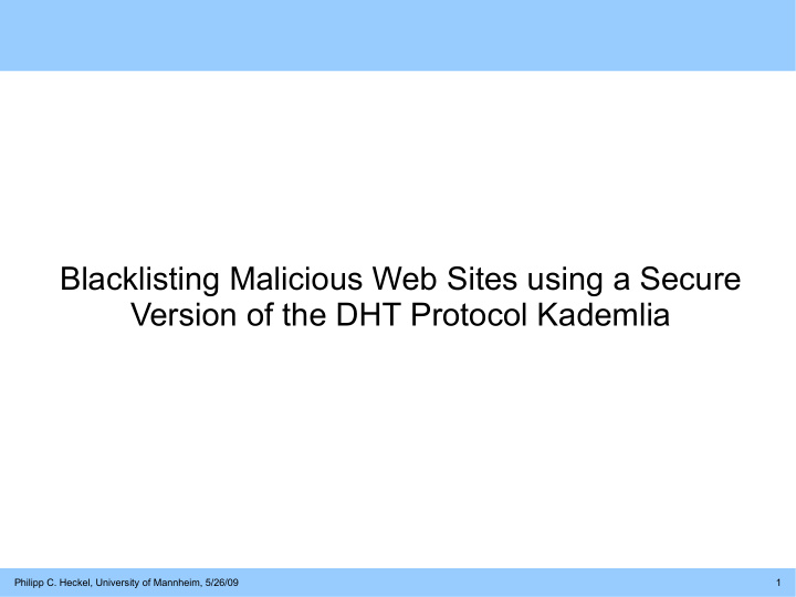 blacklisting malicious web sites using a secure version