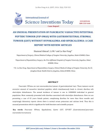 AN UNUSUAL PRESENTATION OF PANCREATIC VASOACTIVE INTESTINAL  PEPTIDE TUMOUR (VIP OMAS) WITH