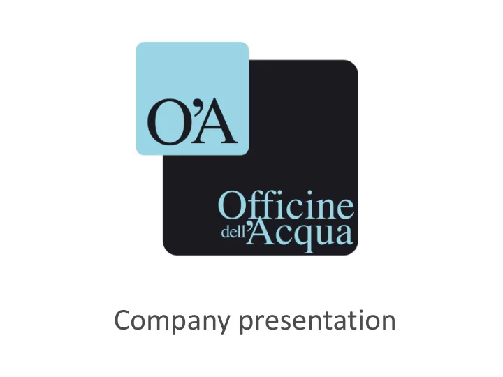 company presentation servicing the market since 2009 high