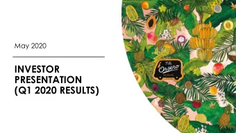 INVESTOR  PRESENTATION  (Q1 2020 RESULTS)  Agenda  GROUP OVERVIEW    Pag. 3 CORE ACTIVITIES Pag.