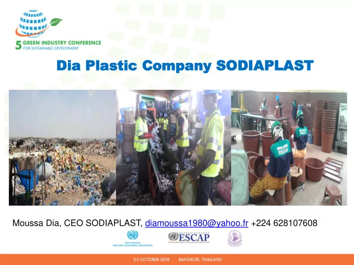 dia dia plast plastic ic comp compan any y sodiap