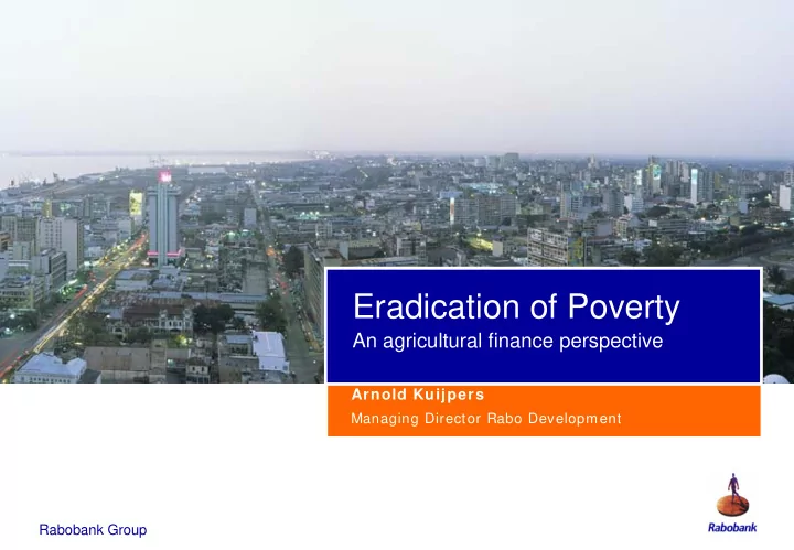 eradication of poverty