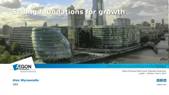 Strong foundations for growth  Bank of America Merrill Lynch Financials Conference London