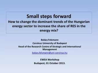 Small steps forward  How to change the dominant trends of the Hungarian  energy sector to increase