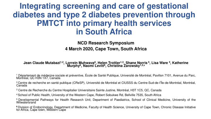 integrating screening and care of gestational