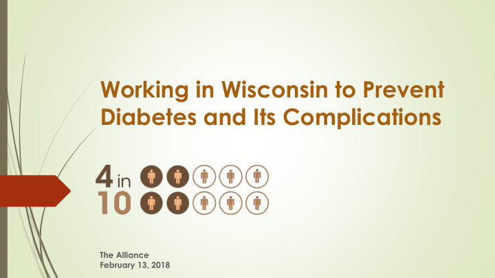 working in wisconsin to prevent diabetes and its