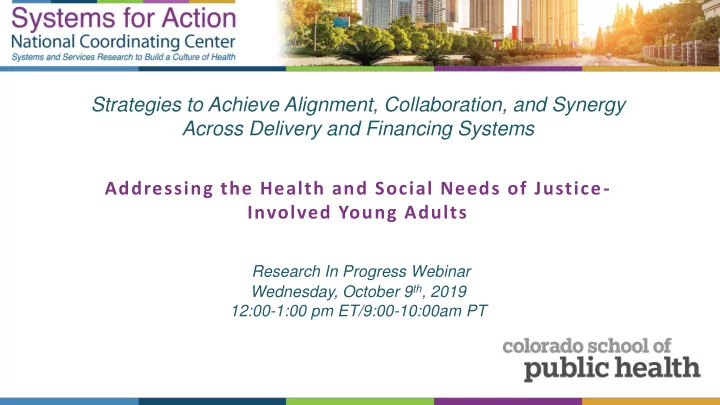 across delivery and financing systems