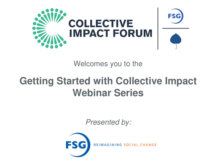 getting started with collective impact webinar series