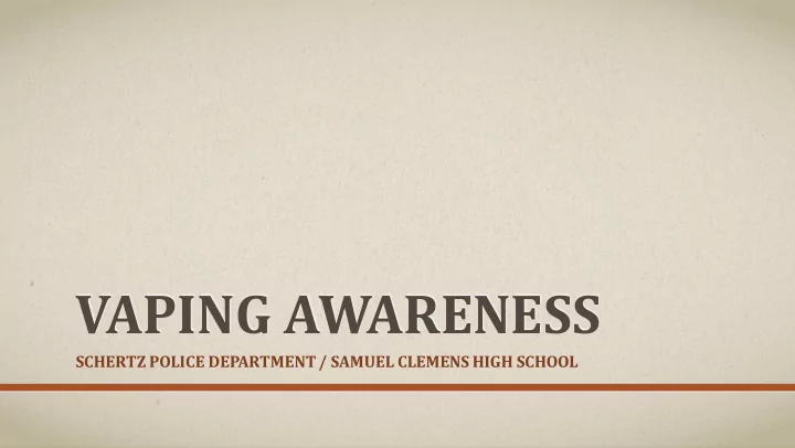 vaping awareness