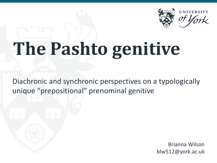 the pashto genitive