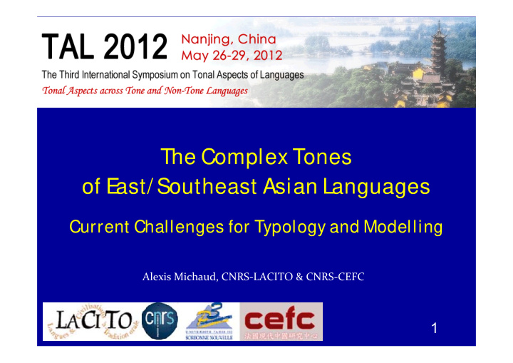 the complex tones of e ast southeast asian languages
